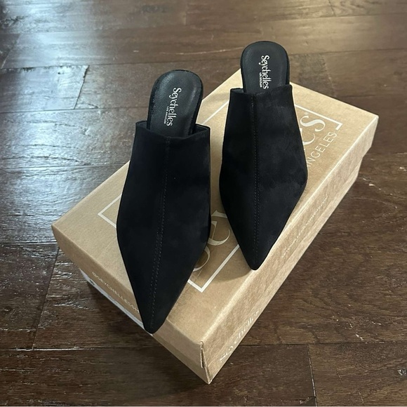 SEYCHELLES-Obsession Mule-black suede-7.5-brand new - Picture 5 of 11